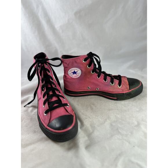 Converse All Star Chuck Taylor High Tops Pink Black Womens 6 Mens 4 Vintage 2004 - Picture 3 of 16